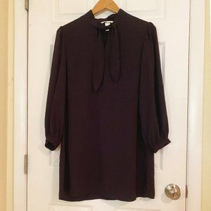 h&m plum long-sleeve dress